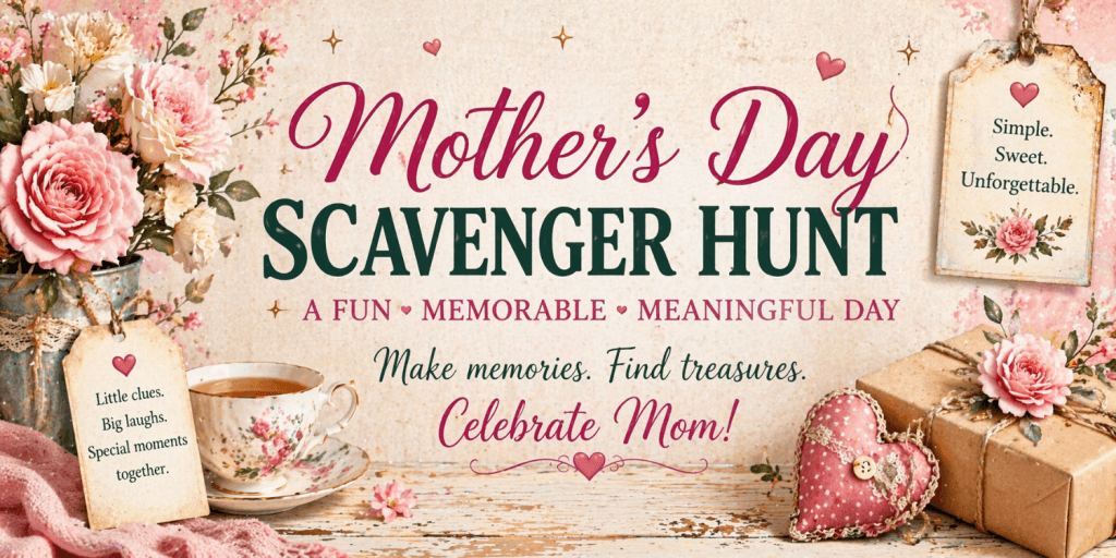 Mother’s Day thrift scavenger hunt preview with playful pink-faery styling