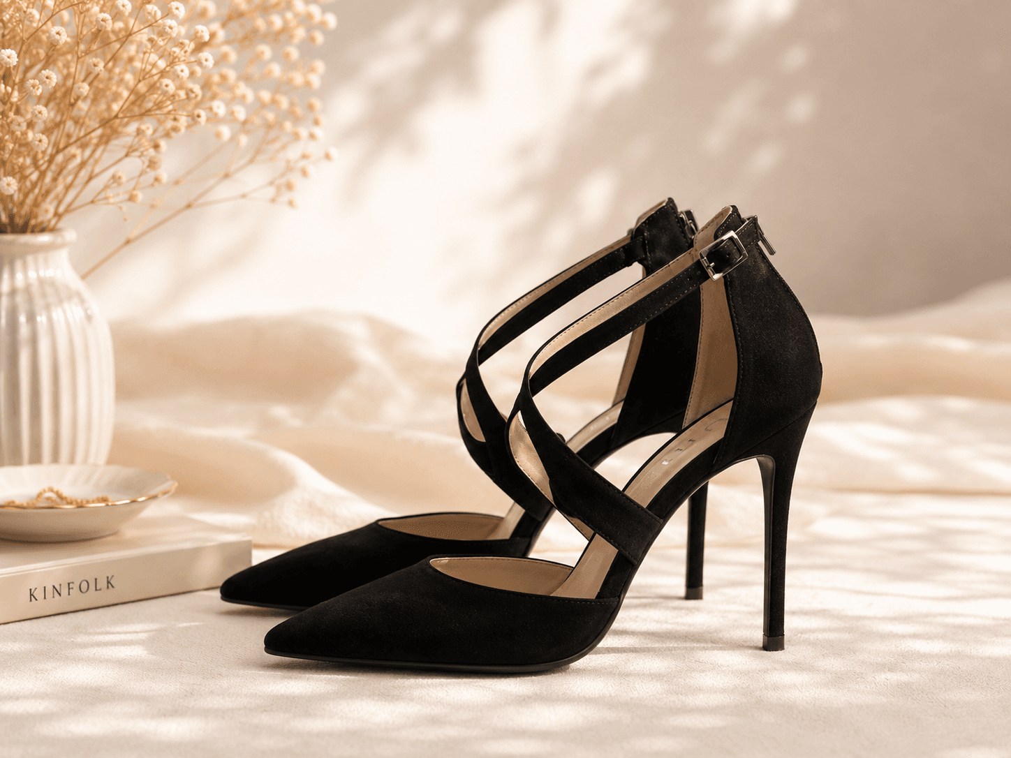 UNISA Black Strappy Heels – Women's Size 9.5M photo 2