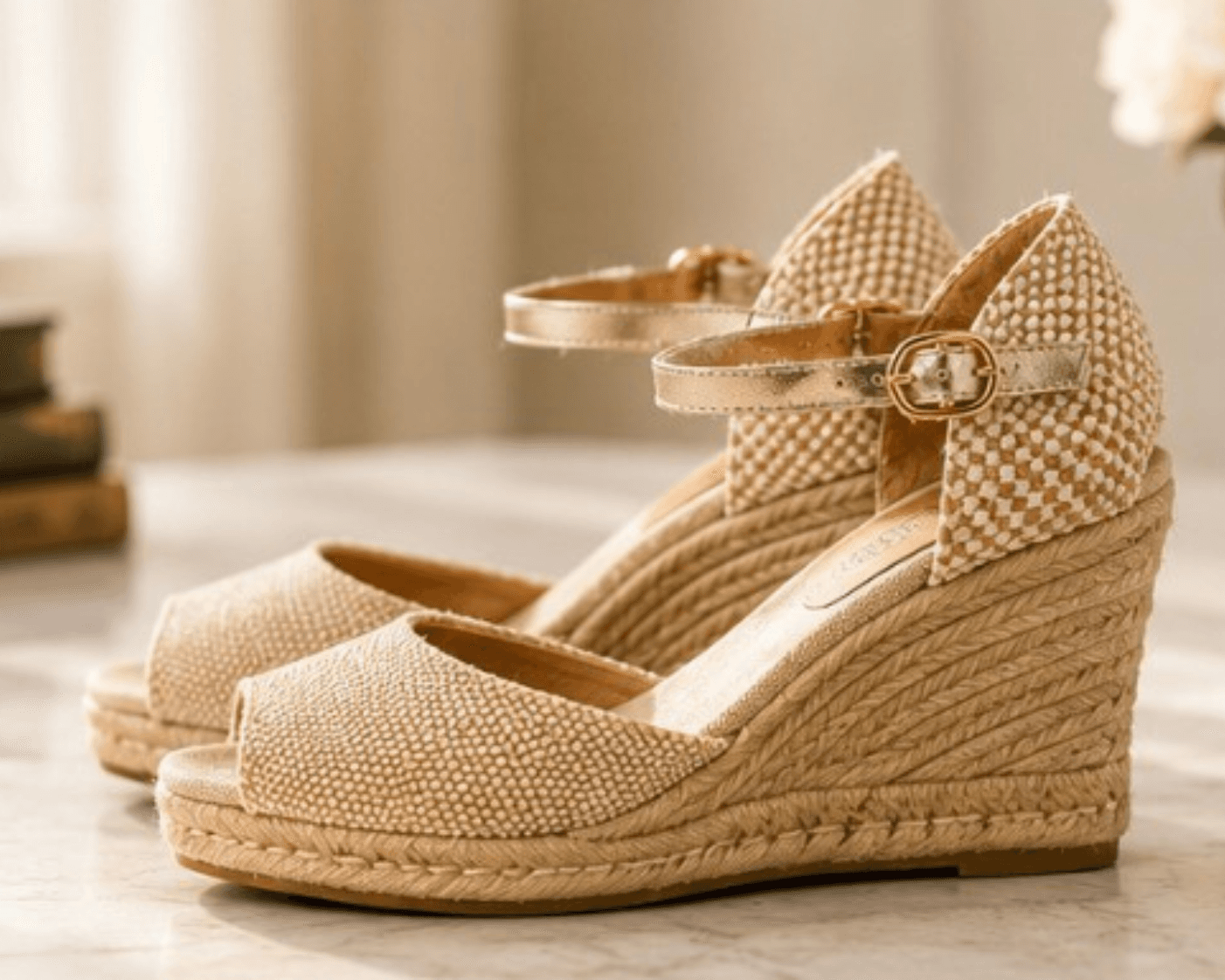 Kanna Espadrille Wedges Size 8 | Made in Spain Raffia Sandals photo 6