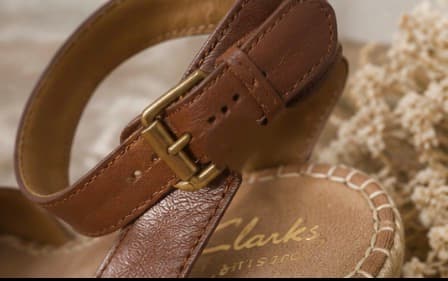 Clarks Artisan Brown Leather Espadrille Wedge Sandals Size 10 Boho Chic Ankle Strap photo 5