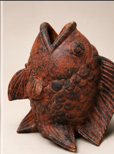 1970’s Terracotta Coy Fish Sculpture photo 5