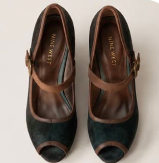 š Nine West Teal Suede Peep-Toe Wedge Heels Size 8.5 photo 2